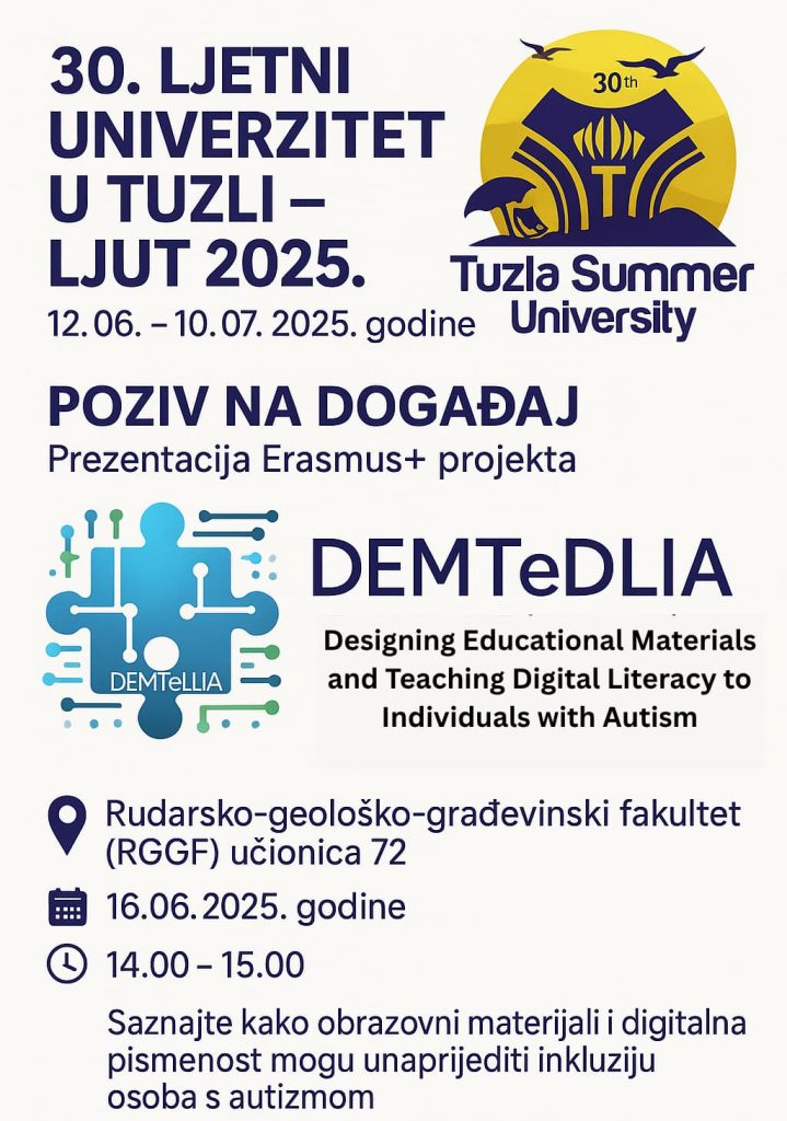 LJUT 2025- Najava događaja: Prezentacija Erasmus+ projekta DEMTeDLIA