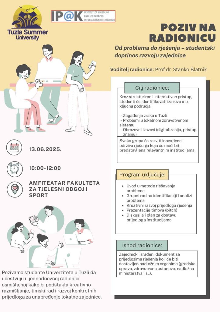 LJUT 2025 - Najava događaja: Radionica "Od problema do rješenja - studentski doprinos razvoju zajednice"