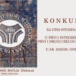 KONKURS ZA UPIS STUDENATA U PRVU GODINU PRVOG I INTEGRIRANOG PRVOG I DRUGOG CIKLUSA STUDIJA NA FAKULTETE/AKADEMIJU UNIVERZITETA U TUZLI U AKADEMSKOJ 2025/26. GODINI