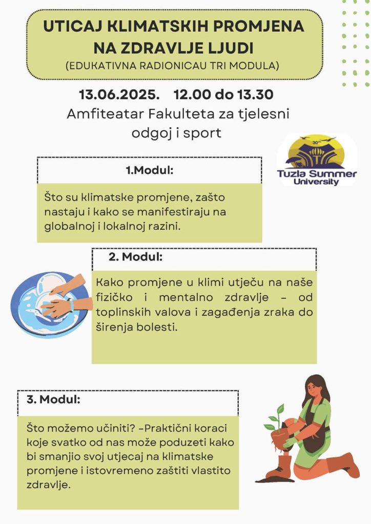 LJUT 2025 - Najava događaja: Radionica "Uticaj klimatskih promjena na zdravlje ljudi"