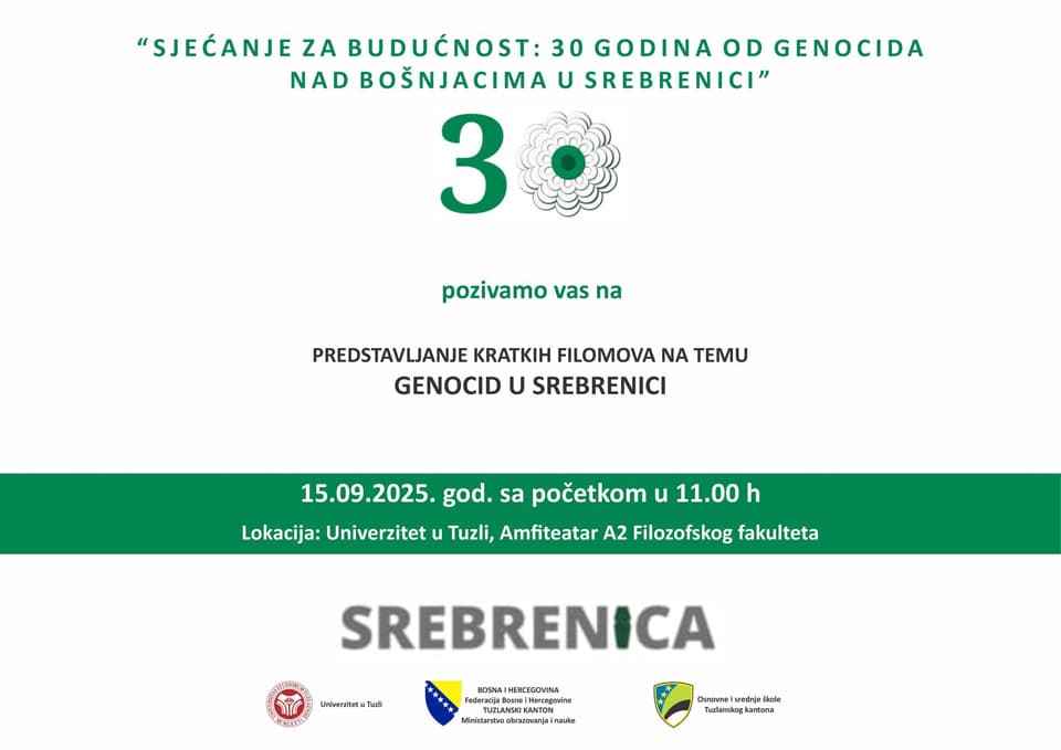 Univerzitet u Tuzli - Predstavljanje kratkih filmova "Genocid u Srebrenici"