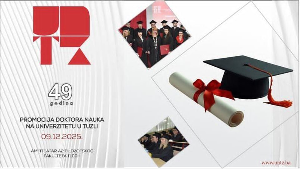 Univerzitet u Tuzli - Svečana promocija doktora nauka- decembar 2025.
