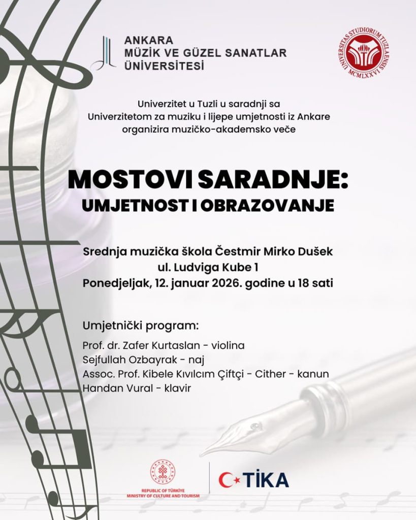 Univerzitet u Tuzli - Muzičko-akademsko veče pod nazivom „Mostovi saradnje: umjetnost i obrazovanje“