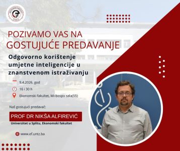 Univerzitet u Tuzli - Gostujuće predavanje prof. dr. Alfirevića o umjetnoj inteligenciji u naučnom istraživanju
